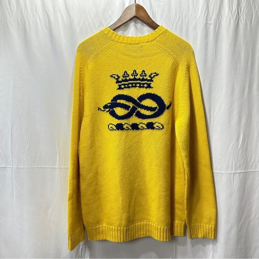 Gucci “If They Did” GG Logo Yellow Wool Oversized Unisex Sweater Size M NWT - Picture 7 of 11